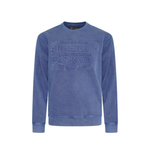 Kam Crew Neck Washed Embossed Sweater – Indigo Big Men's Sweaters at Beggs Wairau