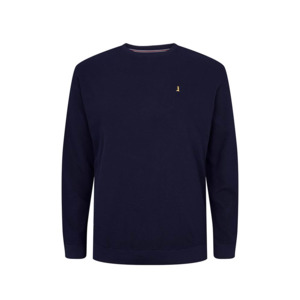 NORTH 56 - Classic Crew Neck Sweat Textured Cotton Navy - Designed for big men E&hellip;
