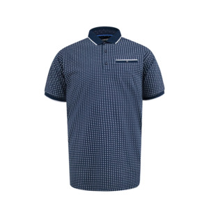 Products: D555 - Coventry Small Pattern with Pocket Polo Navy - D555 - Affordable European Fashion for Big Men - Sizing up to 7XL - D555 S25