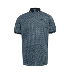 D555 - Abstract Pattern Polo Blue - D555 - Affordable European Fashion for Big M&hellip;