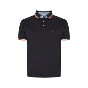 North 56 Stretch Cotton Polo Contrast Trim Black