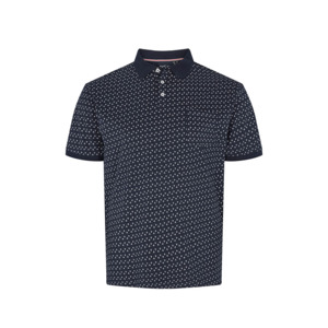 North 56 Diamond Print Polo Navy