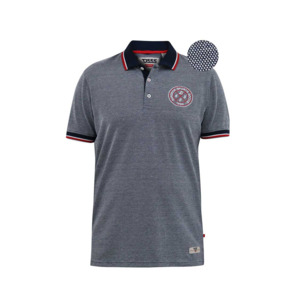 D555 - Bird Eye Pique Polo with Badge Navy - D555 - Affordable European Fashion &hellip;