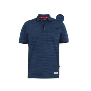 Products: D555 - Pique Foxley Polo Self Stripe Navy - D555 - Affordable European Fashion for Big Men - Sizing up to 7XL - D555