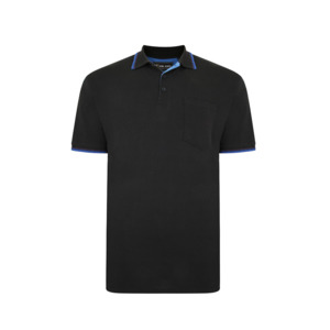 KAM - Tipped Polo With Pocket Black - KAM Denim Jeans offer big men a unique and&hellip;