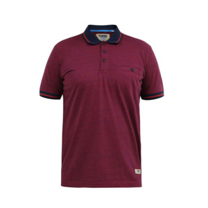D555 - Wigborough Contrast Collar Polo Red Navy - D555 - Affordable European Fas&hellip;