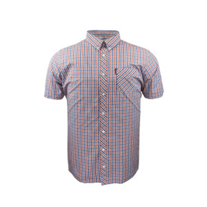 Ben Sherman Sig House check SS Shirt Pale Blue