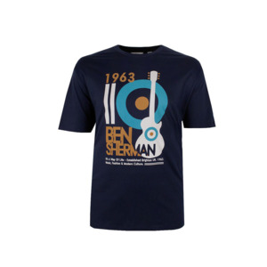 BEN SHERMAN - Mod Guitar Poster Tee Dark Navy - This iconic brand is available f&hellip;