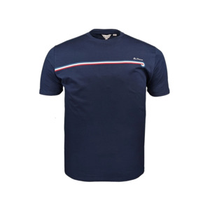 Ben Sherman Core Stripe Tee – Dark Navy Big Men's Tee at Beggs Wairau