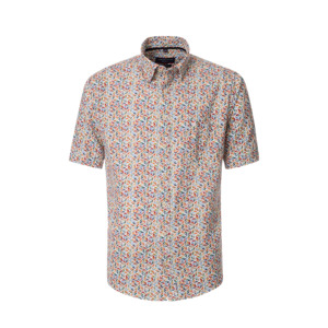 CASA MODA - Linen Mix Leaf Pattern SS Shirt Garnet - Beggs Wairau - Casa Moda is&hellip;