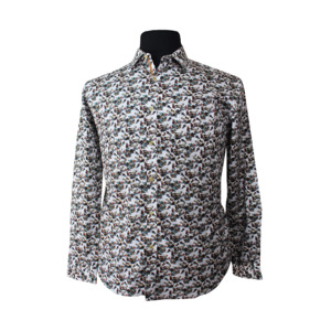 Products: MRMR - Multi Abstract Pattern LS Shirt - by Brands-MRMR : - NZ's Biggest Range of brands for Big Men XL Plus - MRMR