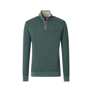 CASA MODA - Quarter Zip Cotton Weave Sweatshirt Turquoise - Beggs Wairau - Casa &hellip;