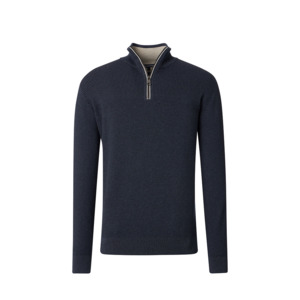 CASA MODA - Quarter Zip Cotton Weave Sweatshirt Navy - Beggs Wairau - Casa Moda &hellip;