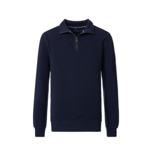 Products: CASA MODA - Quarter Zip Stretch Cotton Sweater Navy - Beggs Wairau - Casa Moda is one of Europes best brands for big men offering classic and fashion styles in quality fabrics - Casa Moda