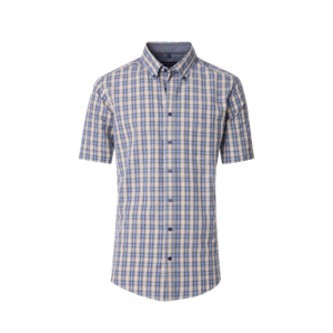 Casa Moda Window Pane Check SS Shirt Blue - Beggs Wairau - Casa Moda is one of E&hellip;