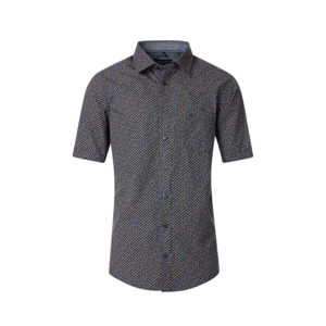 Products: Casa Moda Small Pattern SS Shirt Tangerine - Beggs Wairau - Casa Moda is one of Europes best brands for big men offering classic and fashion styles in quality fabrics - Casa Moda