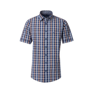 Casa Moda Small Textured Check SS Shirt Navy - Beggs Wairau - Casa Moda is one o&hellip;