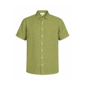 Compass Rapallo Linen Cotton Short Sleeve Shirt Green Big Men’s Shirts