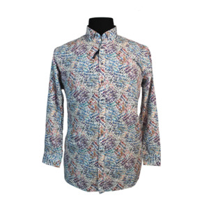 Casa Moda 4932895 Pure Cotton Word Print Buttondown Collar