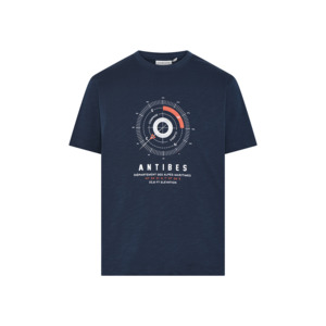 Compass Print Cotton Tee Navy Big Men’s NZ Beggs
