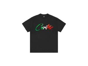 300 Under: Corteiz Allstartz Italia Tee Black Graphic Short Sleeve Shirt