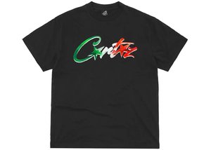300 Under: Corteiz Allstartz Italia Graphic Tee Black Unisex Short Sleeve Cotton Shirt