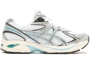ASICS GT2160 White Pure Silver Running Shoes With White Mesh Upper And Calf Leather Overlays