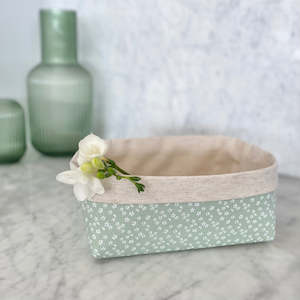 Fabric Storage Gift Boxes: Large Mint Petals - Fabric Box