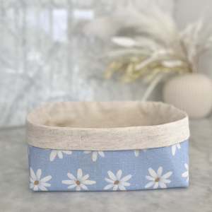 Fabric Storage Gift Boxes: Large  Blue Daisy - Fabric Box