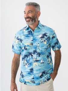 Men's Hawaiian: Pacifica Hawaiian Shirt Aquamarine New Zealand // Lowes