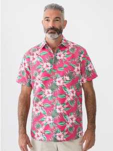 Pacifica Hawaaiian Shirt Pink Hibiscus New Zealand // Lowes