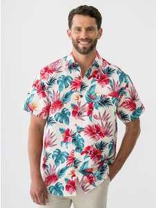 Men's Hawaiian: Pacifica Hawaiian Shirt Multi Fauna & Floral Print New Zealand // Lowes