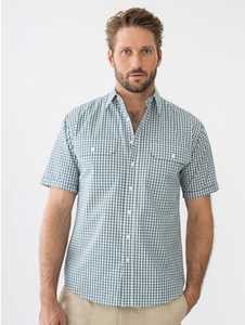 Mens: Bisley Short Sleeve Check Shirt Green New Zealand // Lowes