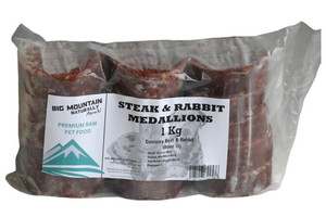 Products: Steak and Rabbit Medallions 1kg packs BMNaturally