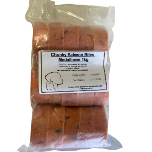 Products: Chunky Salmon Bites - Medallions 1kg BMNaturally