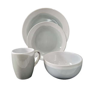Ceramicware 1: 16pc Dinner Set White And Grey