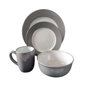 Ceramicware 1: 16pc Dinner Set Grey And White