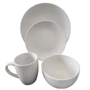 Ceramicware 1: 16pc Dinner Set White/ Blue Box