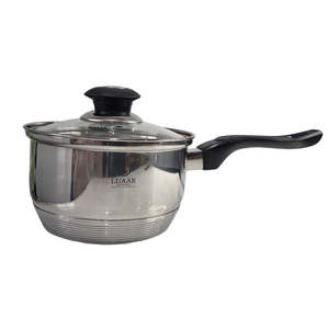 Cooking Pots: Stainless Steel Saucepan with Glass Lid