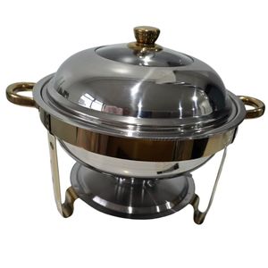 Chaffing Dish: 5.5L Round Chaffing Dish Gold