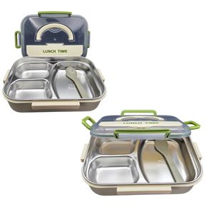 School Essentials: 3-Compartment Stainless Steel Lunch Box
