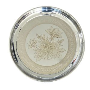 Plates: Stainless Steel Round Dinner Plate with Laser Design
