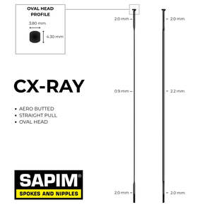 Sapim Cx Ray Spokes Straight Pull Oval Head
