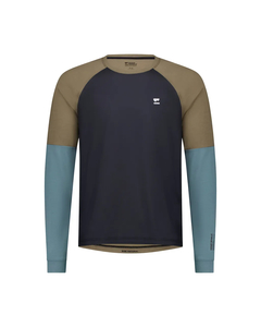 Products: Mons Royale Mens Tarn Merino Bike Wind Jersey Blue / Walnut / Black - Bike Glendhu