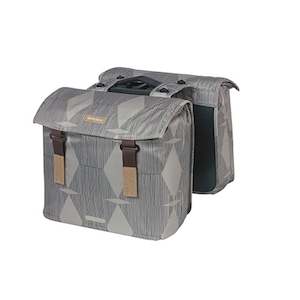 Pannier Bags: Basil Elegance Double Pannier with MIK Adapter Plate 40-49L Chateau Taupe