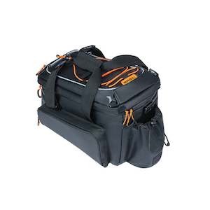 Pannier Bags: Basil Miles Tarpaulin Trunkbag XL Pro MIK 9-36L Black Orange
