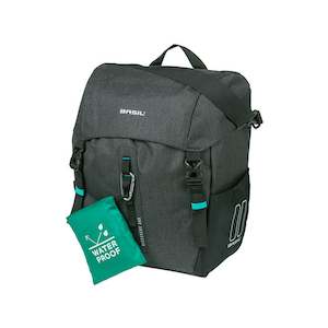 Pannier Bags: Basil Discovery 365D Single Bag L Black Melee (Includes Rain Cover)