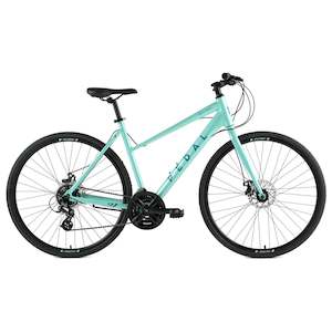 Flat Bar Road Bikes: Pedal Flyer Hybrid Bike Trapeze Light Green