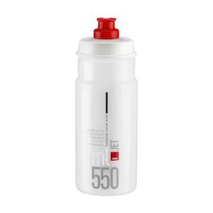 Water Bottles: Elite Bottle Jet 550ml Clear / Red Logo