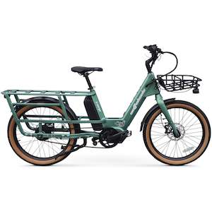 Ehybrid Ebikes: Wattwheels S-Cargo Electric Cargo Bike 672Wh Battery Fern Green